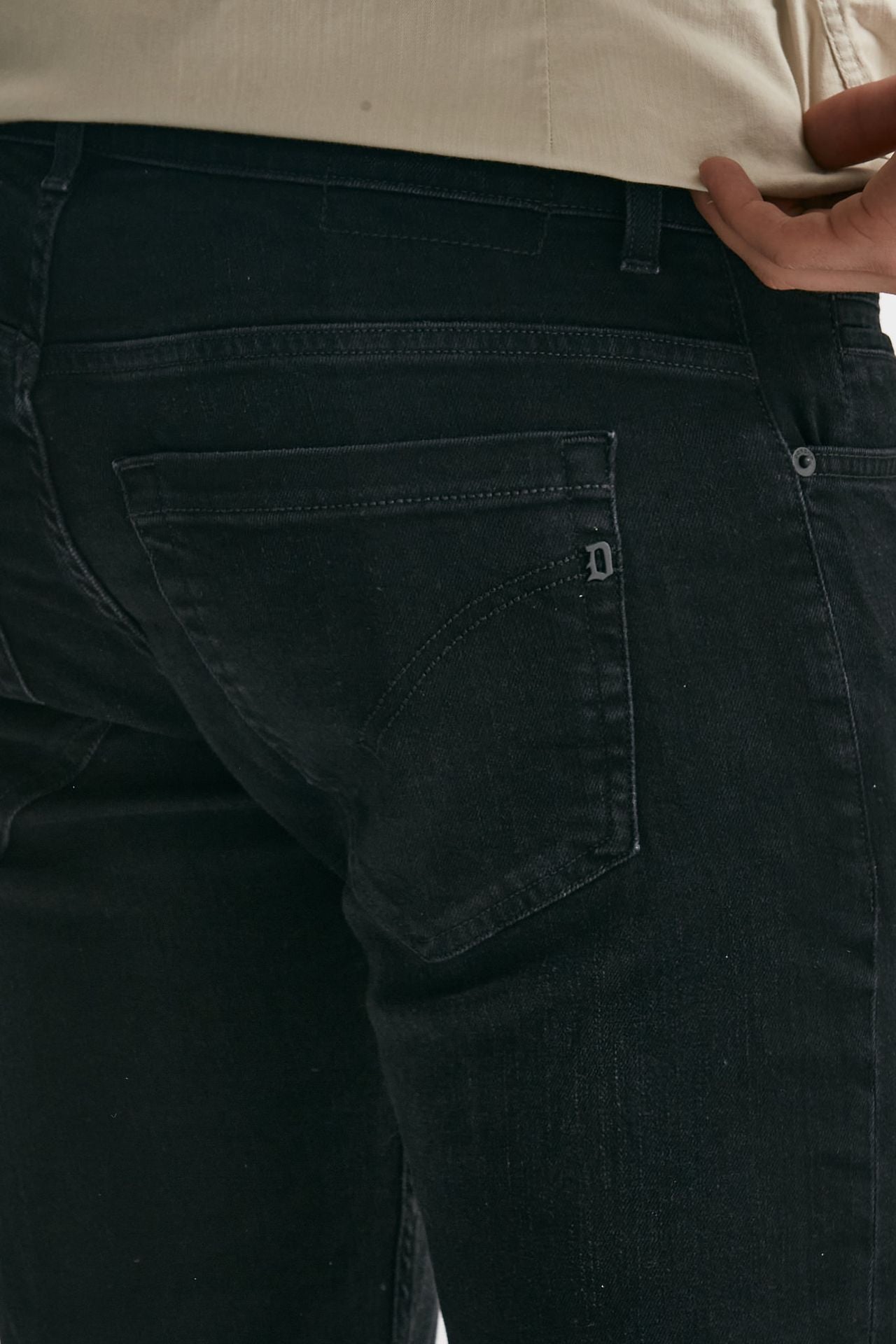 jeans george stretch stone washed nero men Dondup - 7