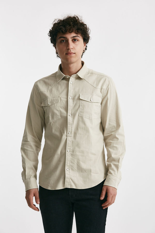 camicia in cotone stretch denim chiaro men Dondup