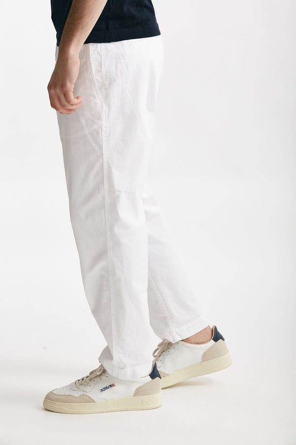 pantalone in cotone stretch zyan bianco men Dondup