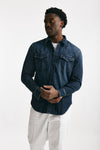 camicia in cotone fermo denim scuro men Dondup - 1