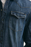 camicia in cotone fermo denim scuro men Dondup - 6