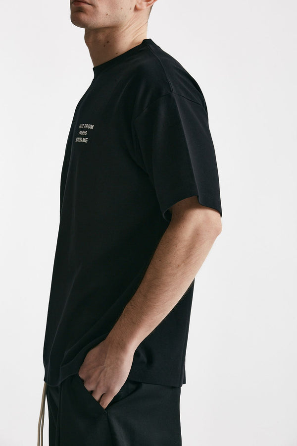 t-shirt slogan in cotone nero men Drôle de monsieur