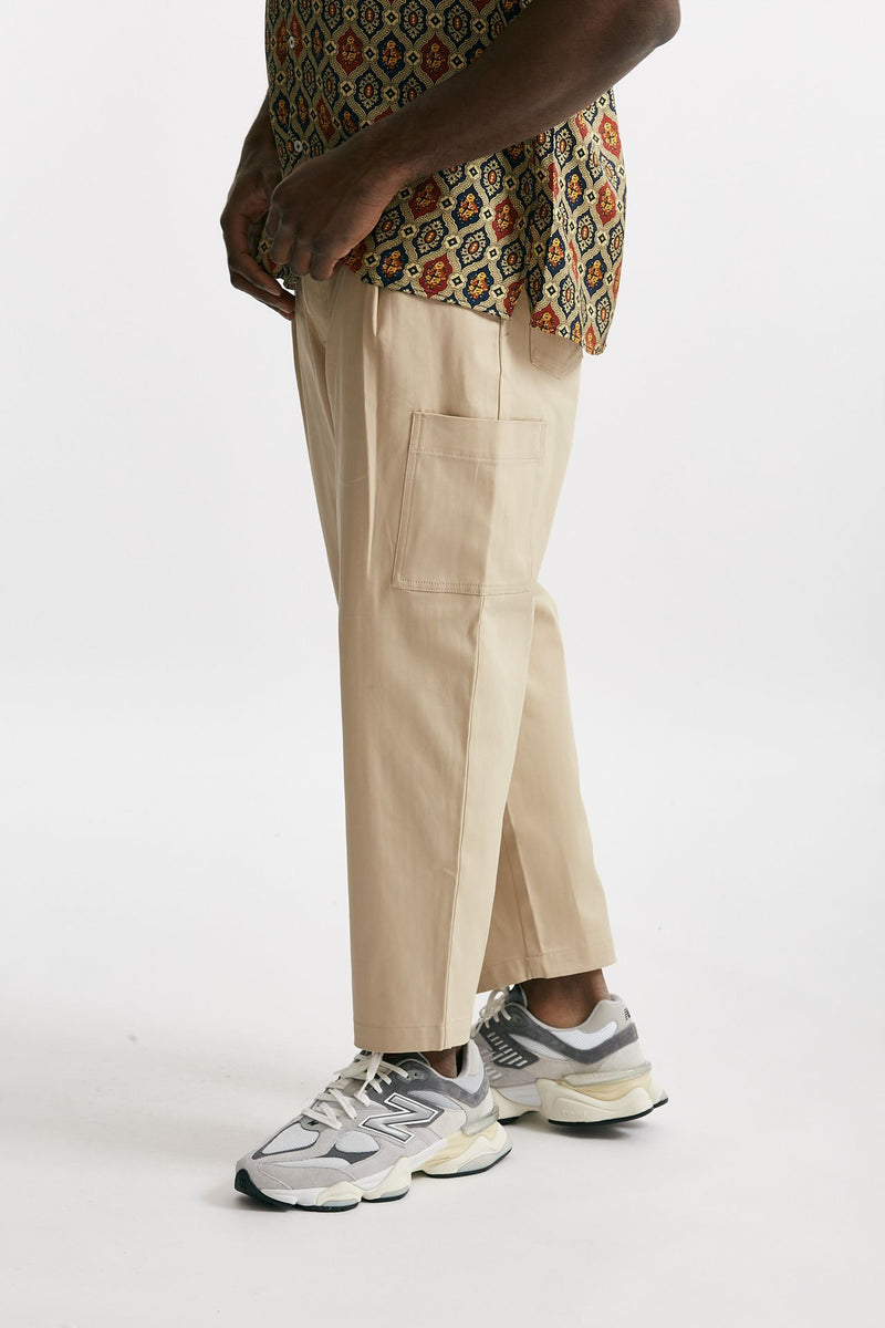 pantalone cargo in cotone stretch beige men Drôle de monsieur - 2
