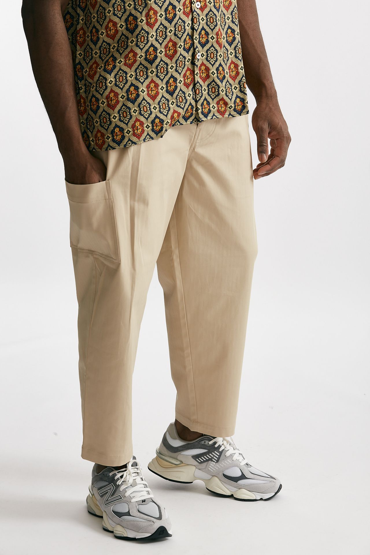 pantalone cargo in cotone stretch beige men Drôle de monsieur - 4
