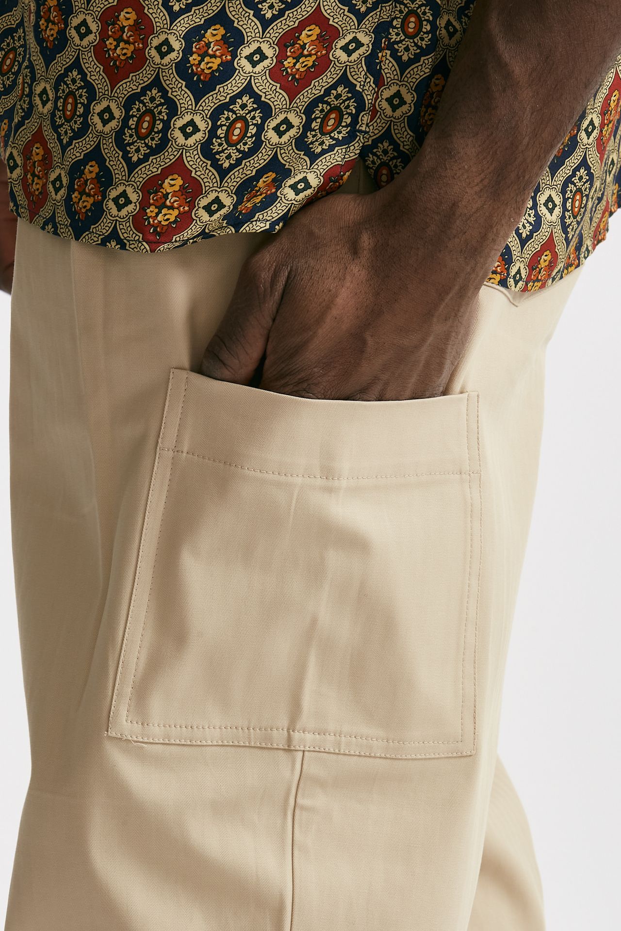 pantalone cargo in cotone stretch beige men Drôle de monsieur - 5