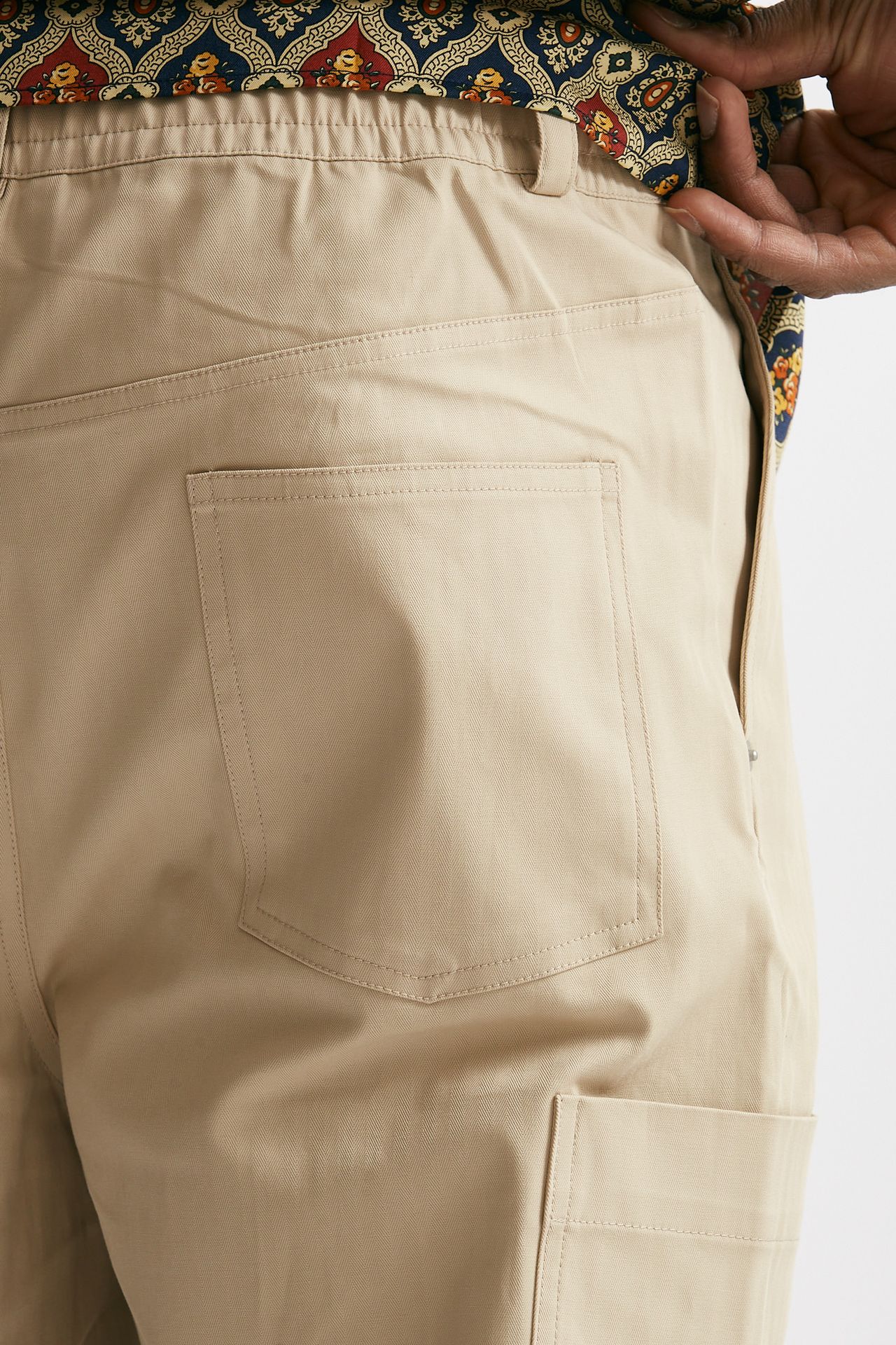 pantalone cargo in cotone stretch beige men Drôle de monsieur - 7