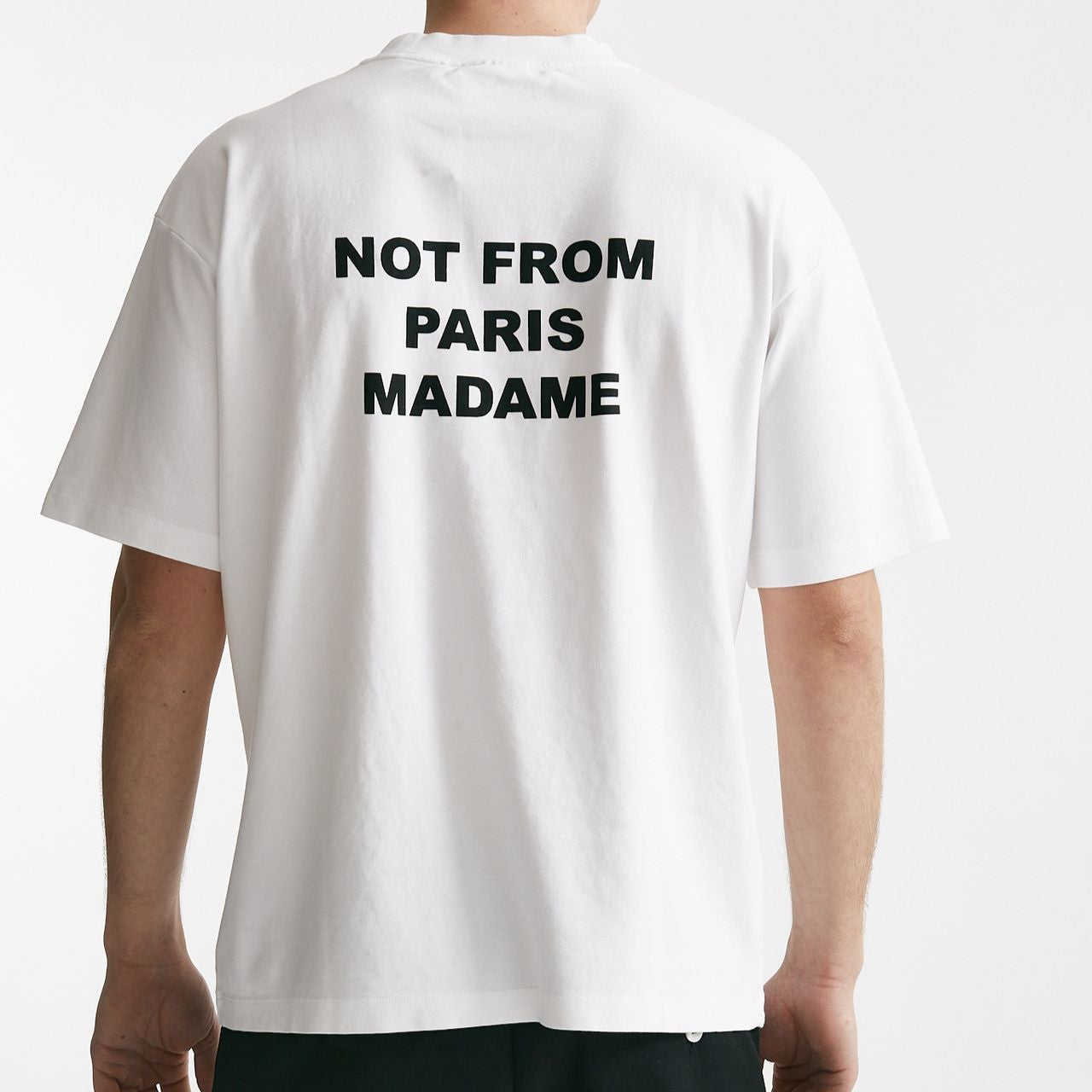 t-shirt slogan in cotone bianco men Drôle de monsieur - 7