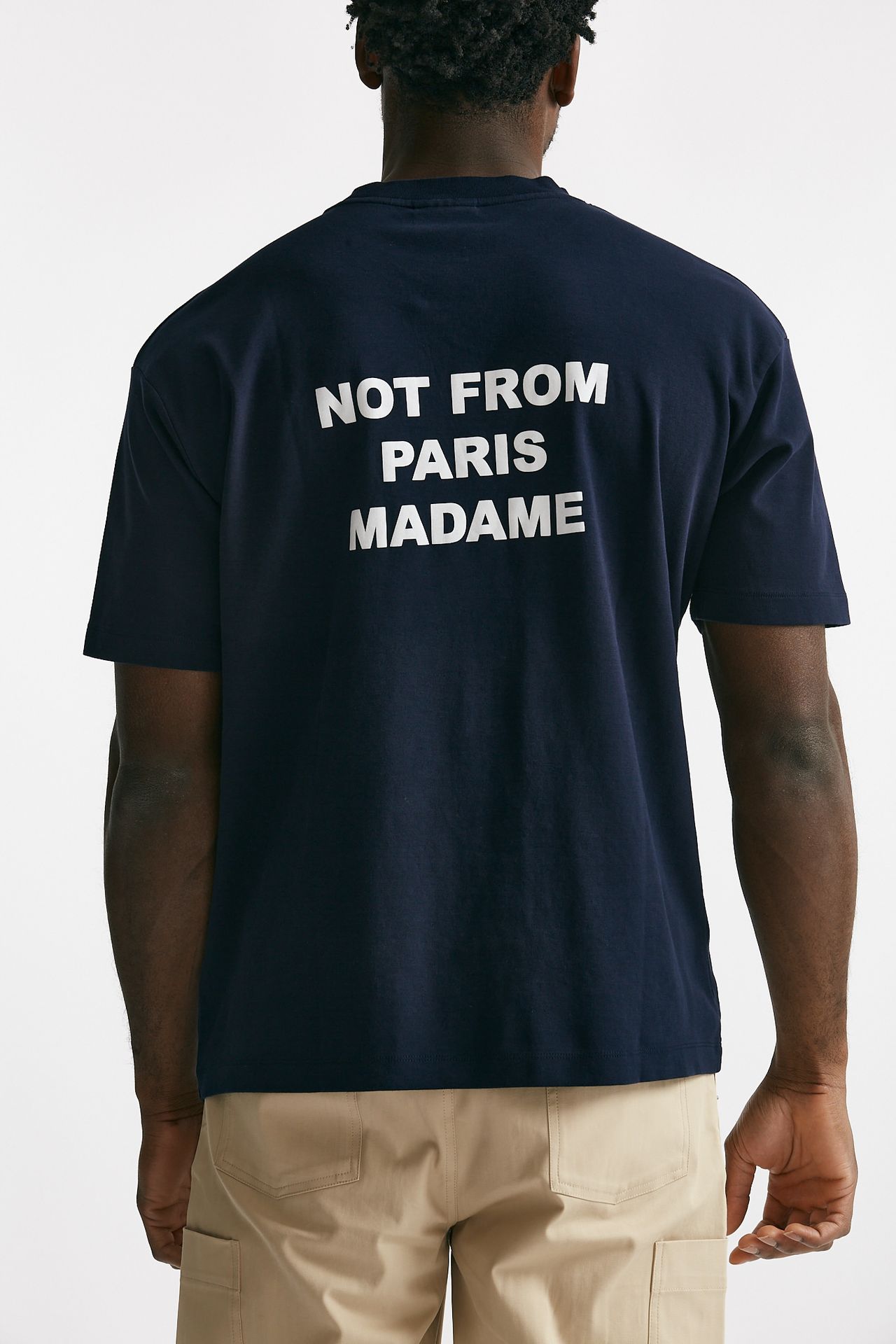 t-shirt slogan in cotone blu men Drôle de monsieur - 3