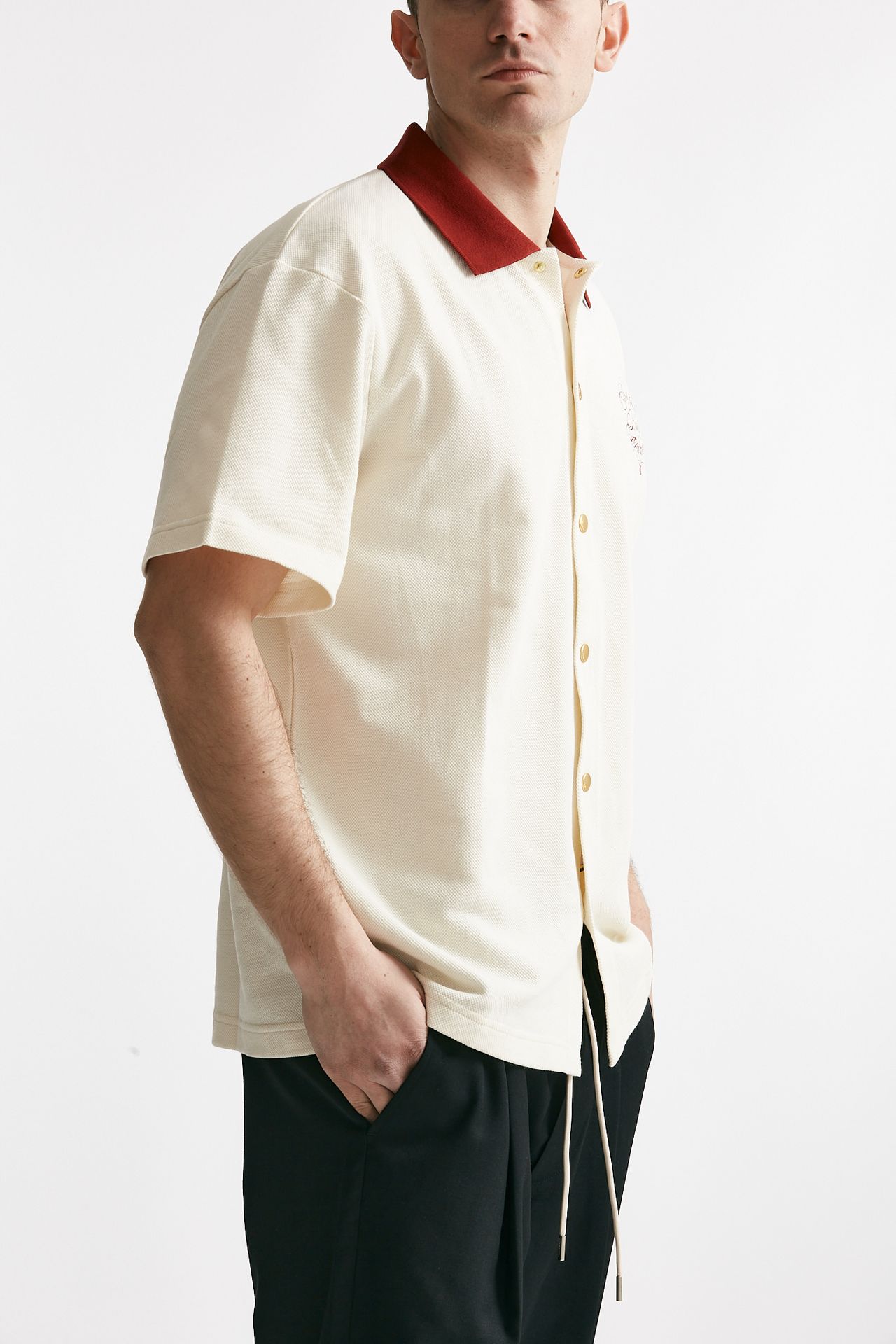 polo vignes in piquet di cotone crema men Drôle de monsieur - 4