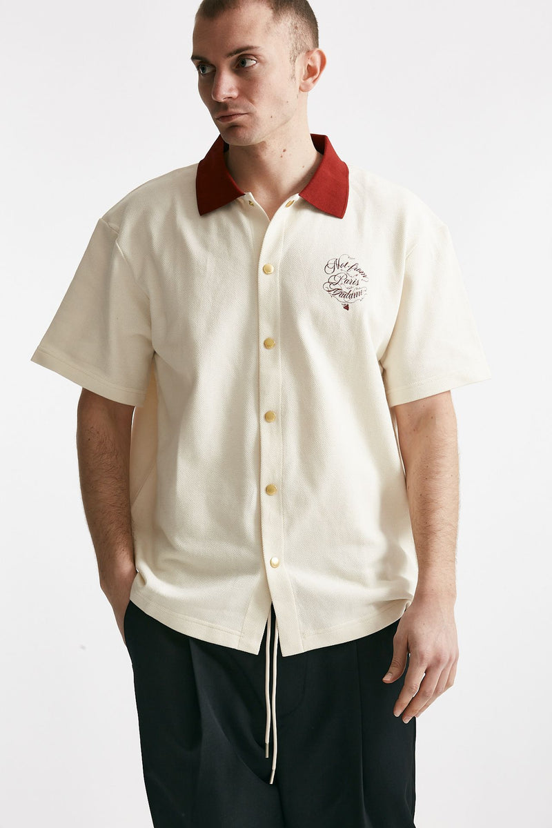 polo vignes in piquet di cotone crema men Drôle de monsieur - 7