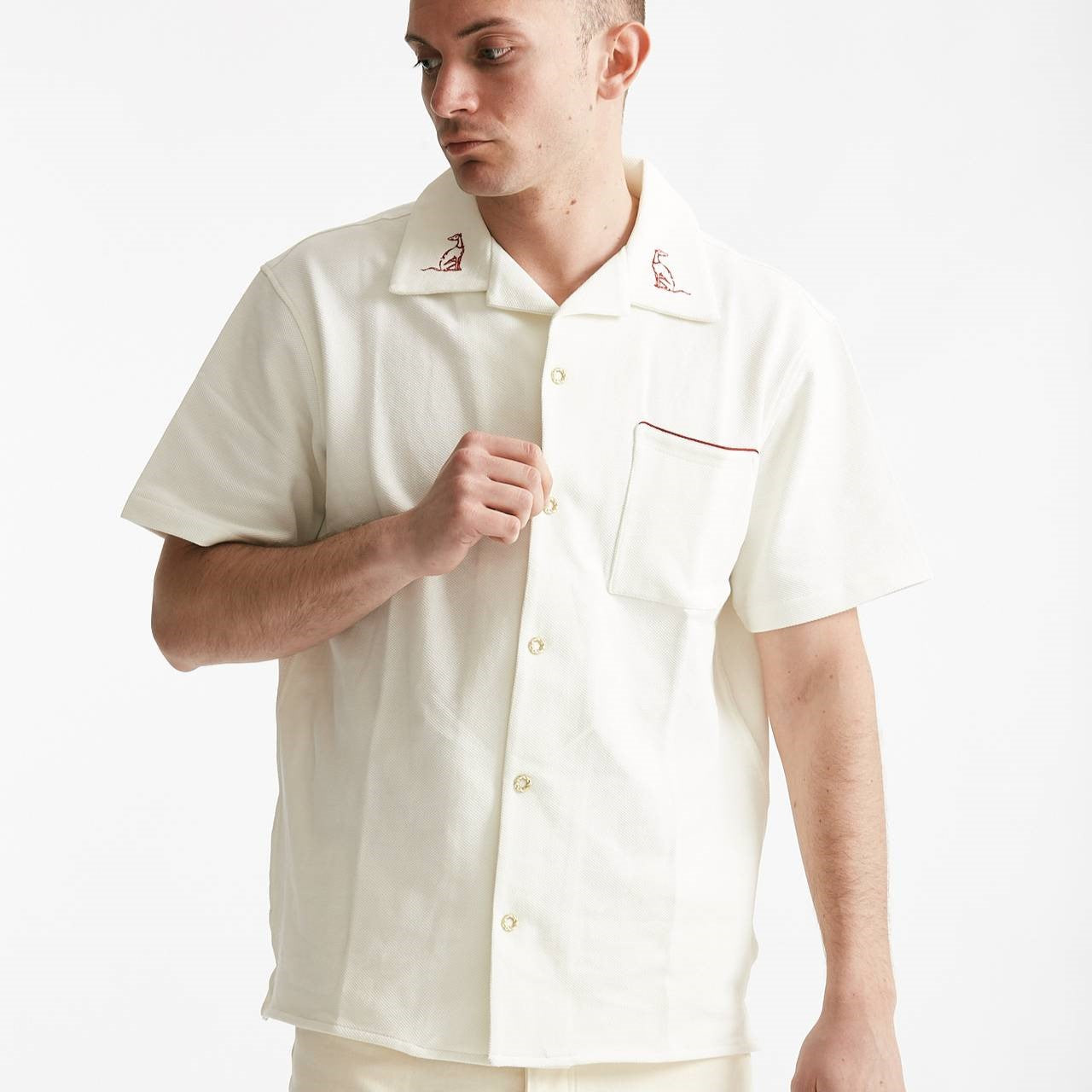 polo in cotone piquet bianco men Drôle de monsieur - 7