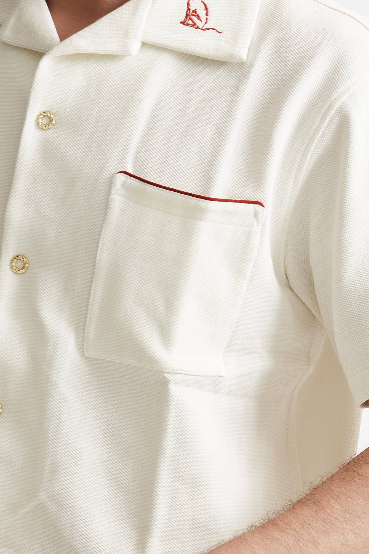 polo in cotone piquet bianco men Drôle de monsieur - 6