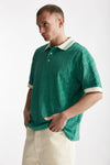polo in cotone lavorato verde acqua men Drôle de monsieur - 1