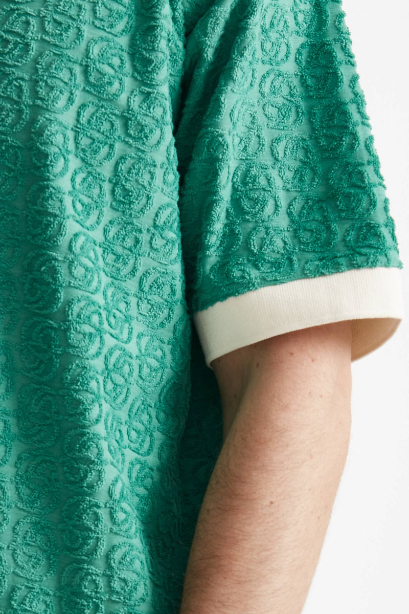 polo in cotone lavorato verde acqua men Drôle de monsieur - 6