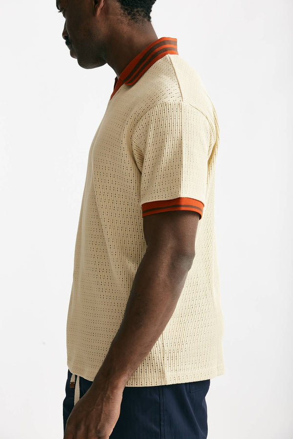polo in cotone traforato beige men Drôle de monsieur