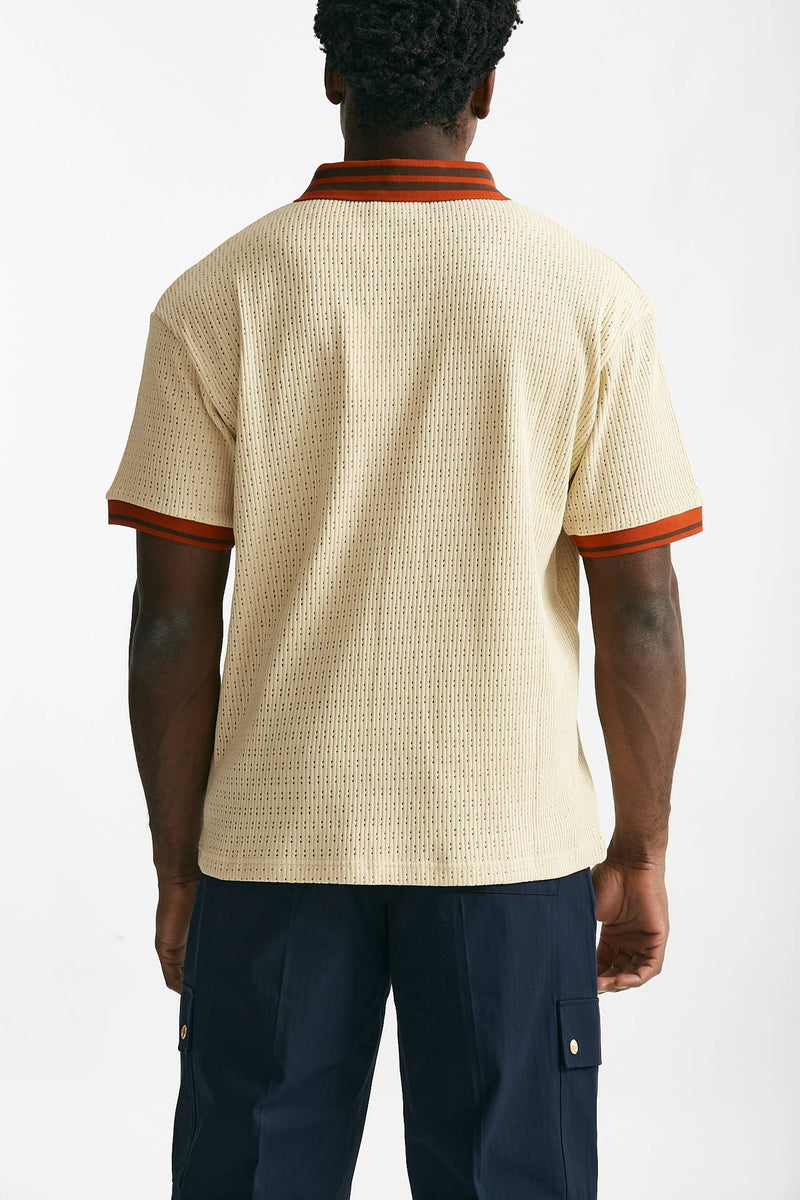 polo in cotone traforato beige men Drôle de monsieur - 3
