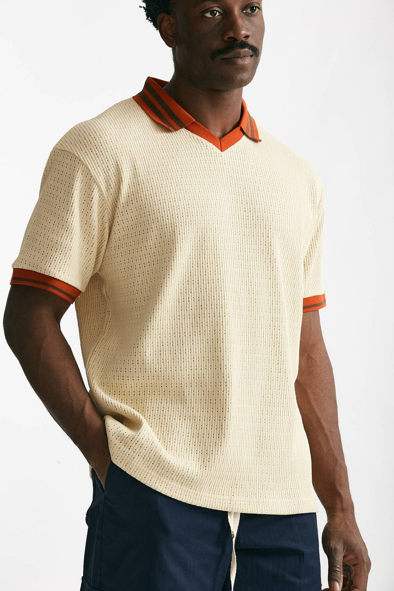 polo in cotone traforato beige men Drôle de monsieur - 4