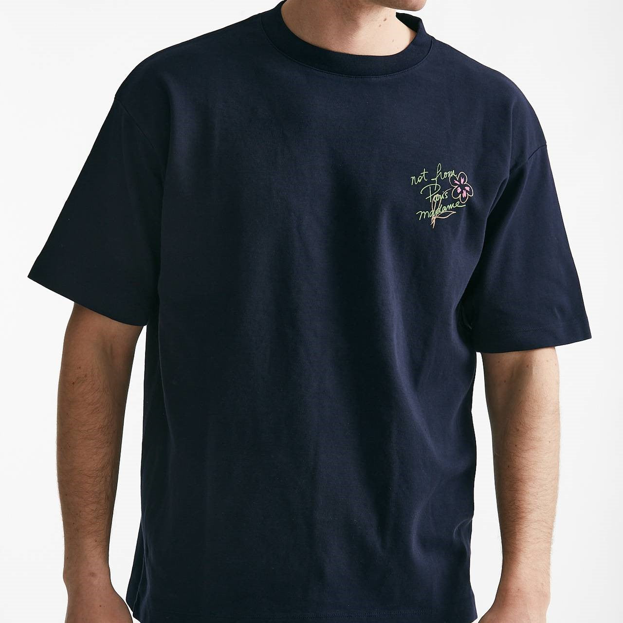 t-shirt in cotone blu men Drôle de monsieur - 7