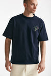 t-shirt in cotone blu men Drôle de monsieur - 1