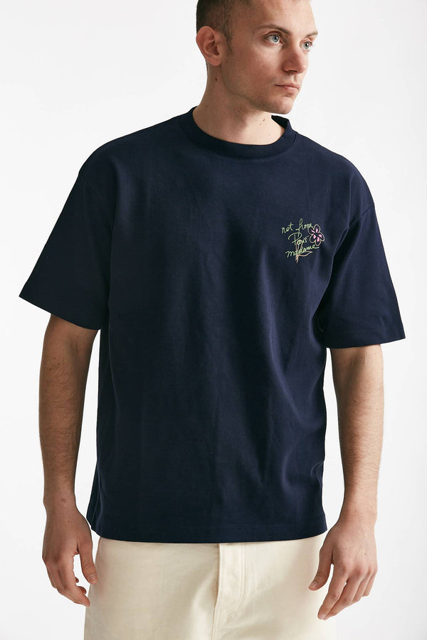 t-shirt in cotone blu men Drôle de monsieur