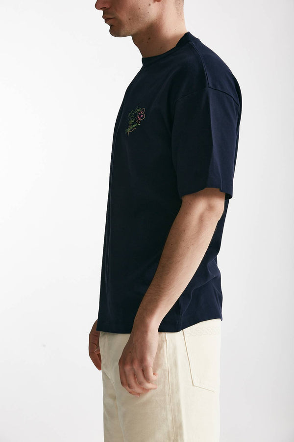 t-shirt in cotone blu men Drôle de monsieur