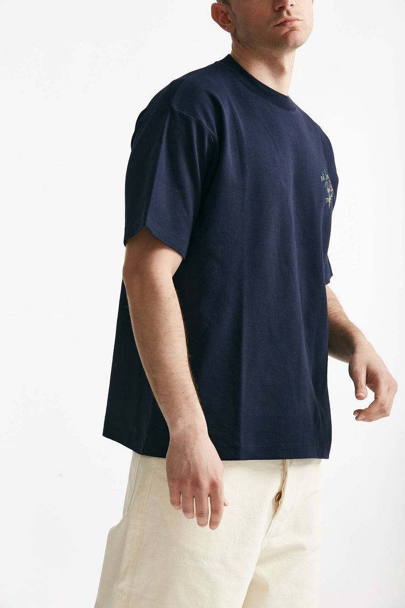 t-shirt in cotone blu men Drôle de monsieur - 4