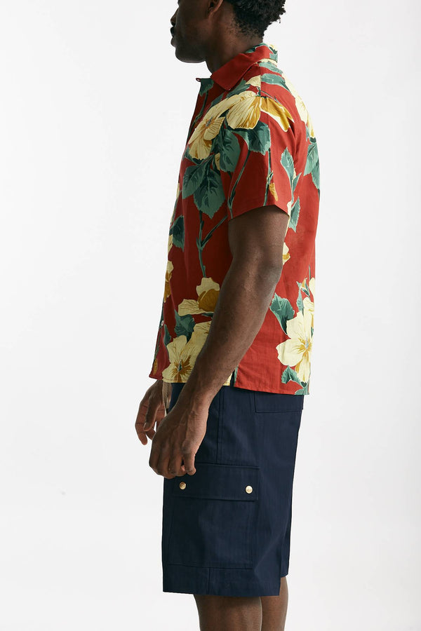 camicia in cotone e lino fantasia men Drôle de monsieur