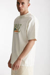 t-shirt in cotone bianco con stampa men Drôle de monsieur - 2