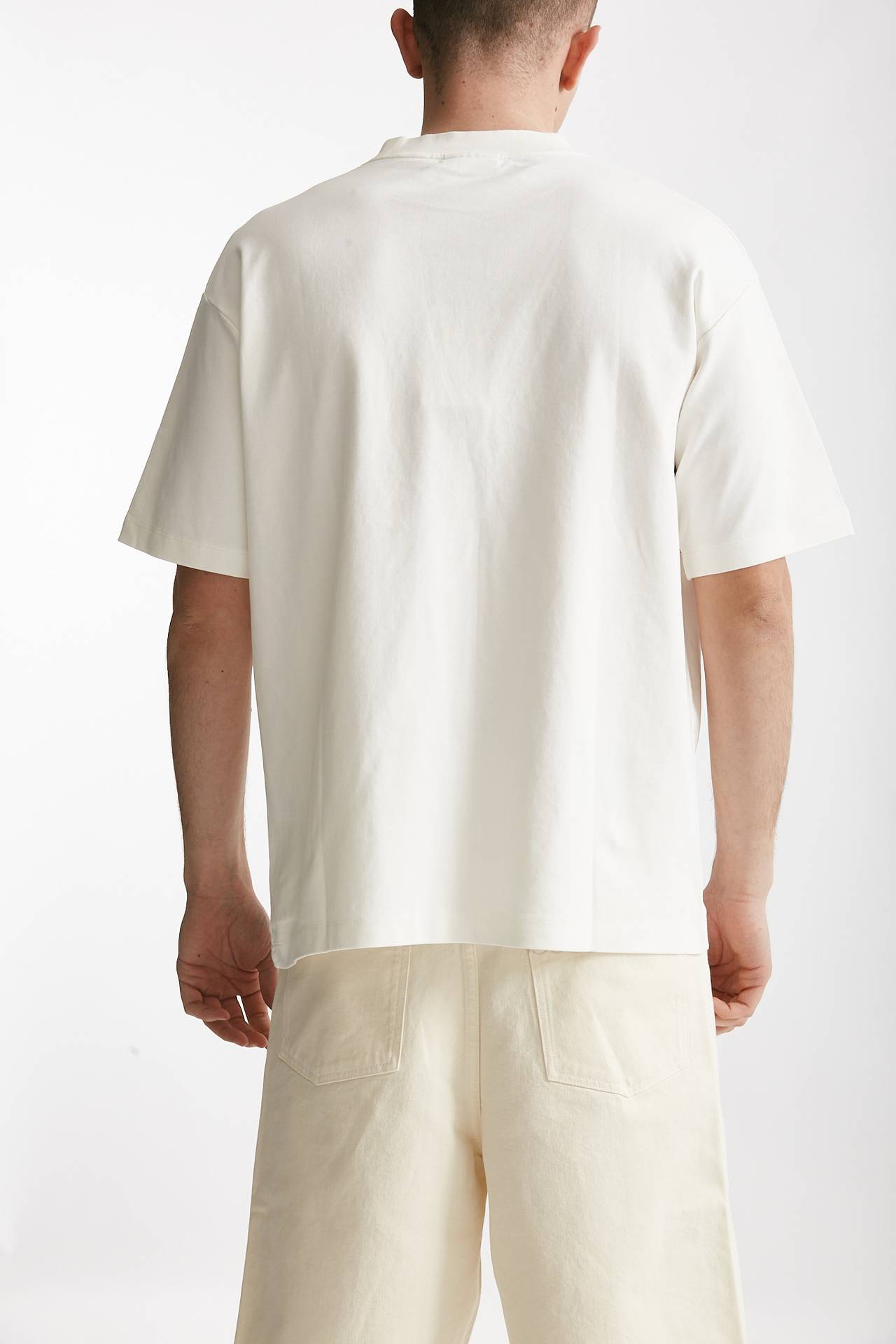 t-shirt in cotone bianco con stampa men Drôle de monsieur - 3