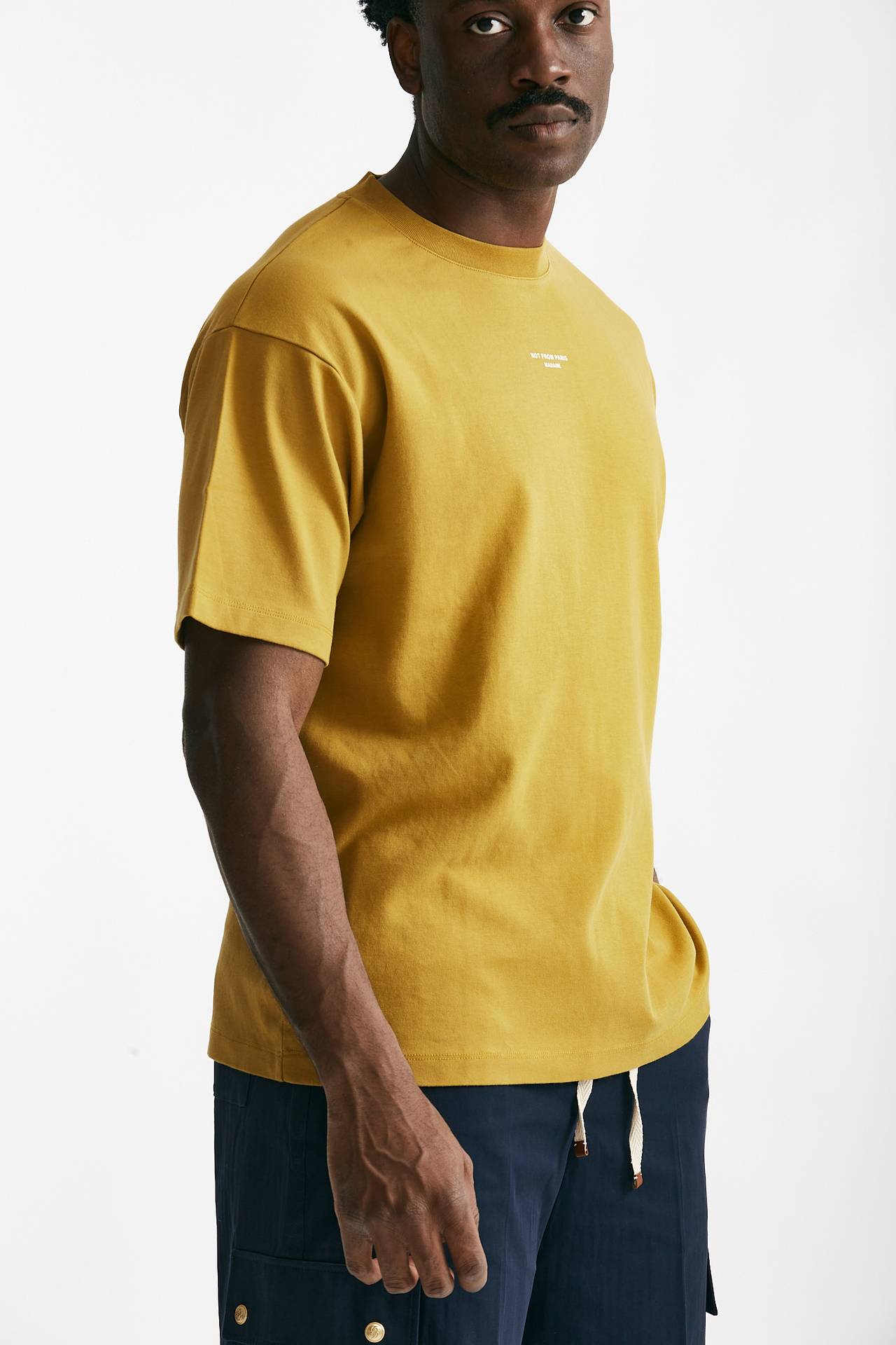 t-shirt in cotone senape men Drôle de monsieur - 3