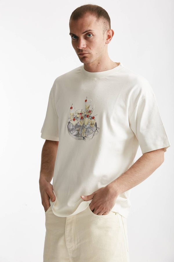 t-shirt in cotone bianco men Drôle de monsieur