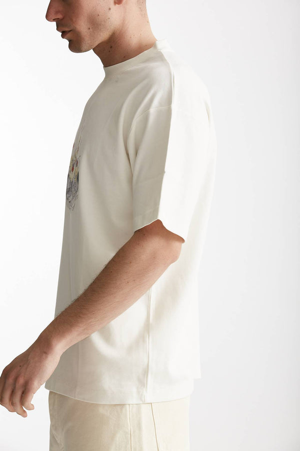 t-shirt in cotone bianco men Drôle de monsieur