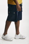 bermuda in cotone stretch blu men Drôle de monsieur - 4