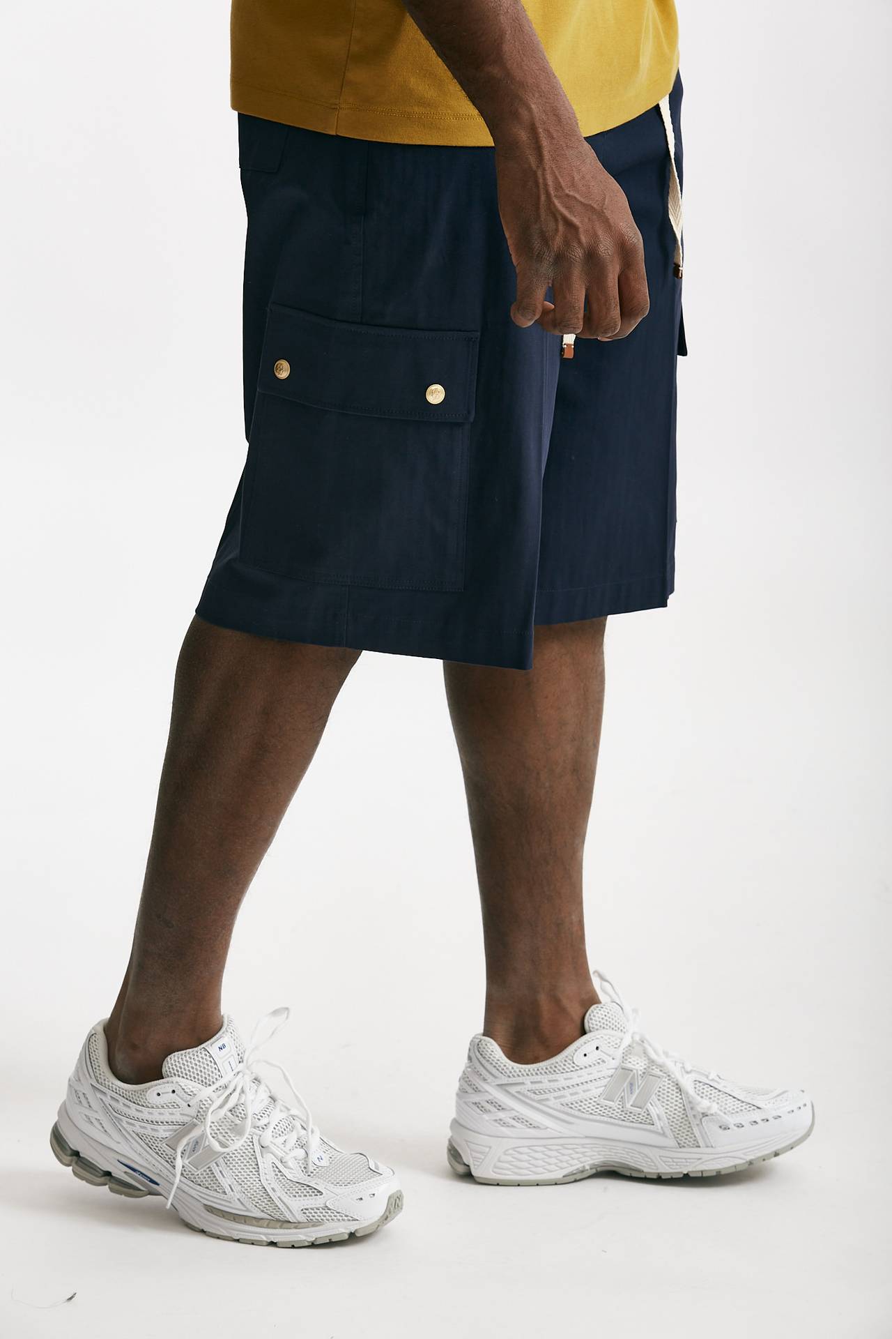 bermuda in cotone stretch blu men Drôle de monsieur - 4