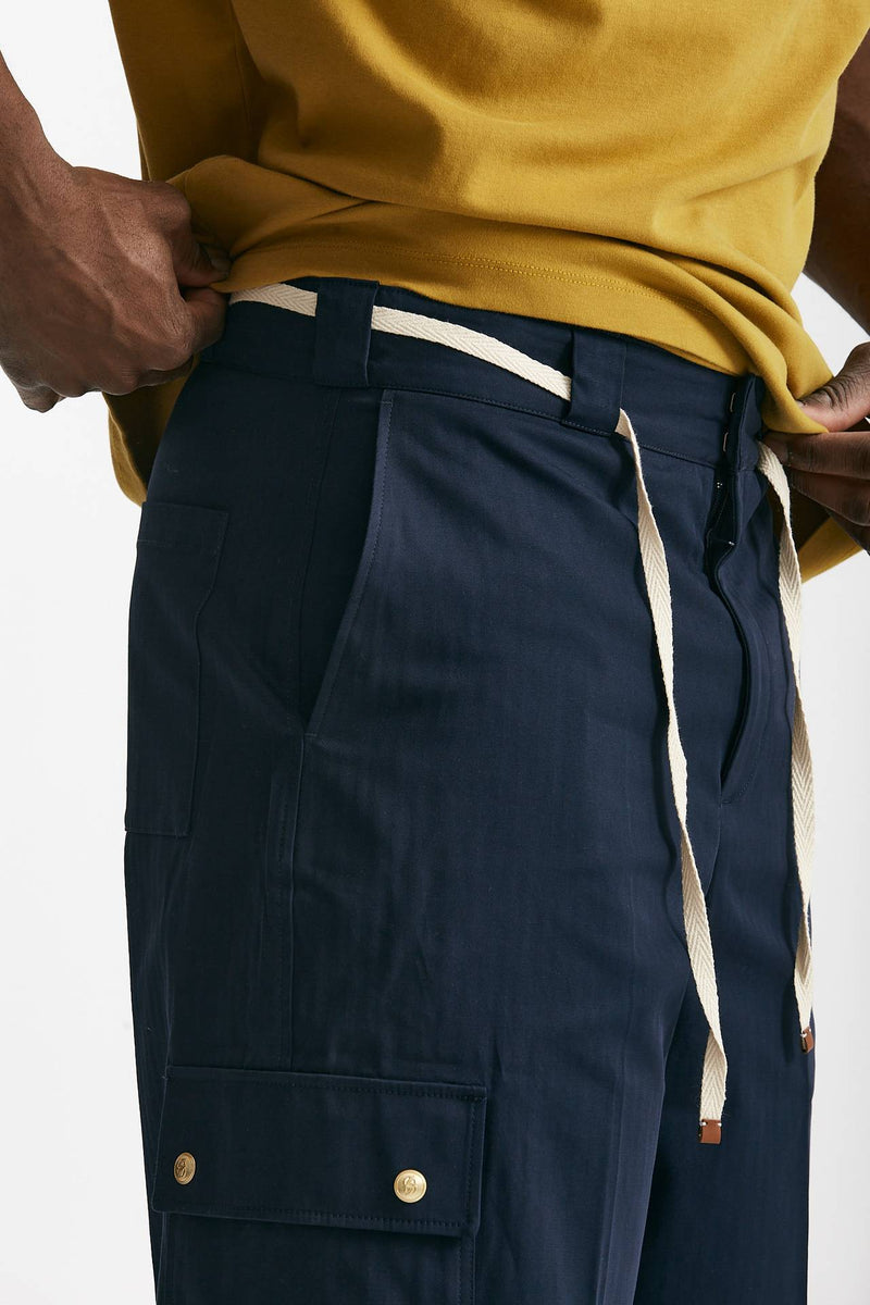 bermuda in cotone stretch blu men Drôle de monsieur - 9