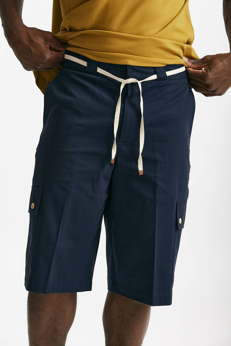 bermuda in cotone stretch blu men Drôle de monsieur - 10