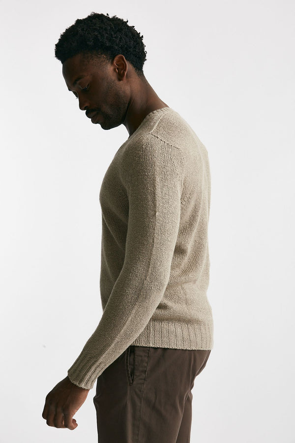 maglia in cotone scollo a v beige men Drumohr
