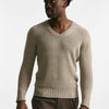 maglia in cotone scollo a v beige men Drumohr - 7