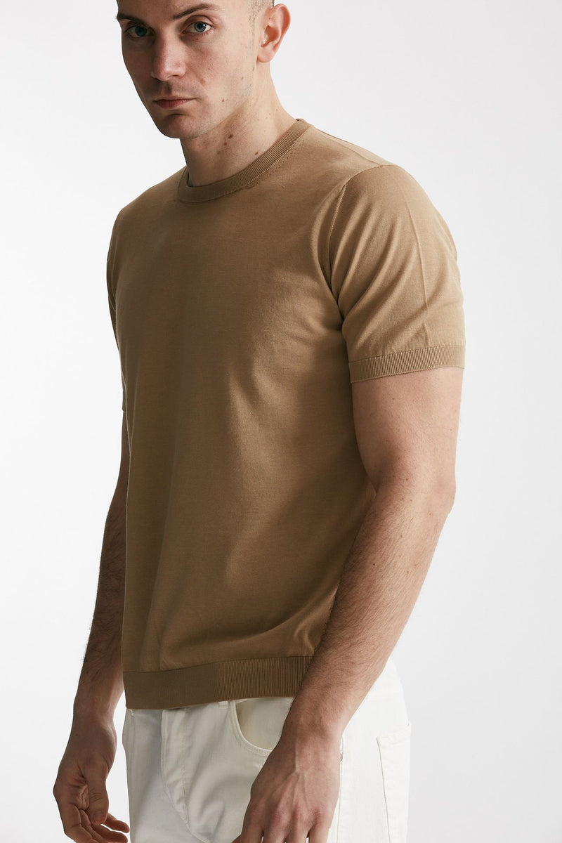 t-shirt in maglia cotone cammello men Drumohr - 2