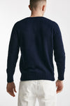 maglia in cotone scollo a v blu men Drumohr - 3