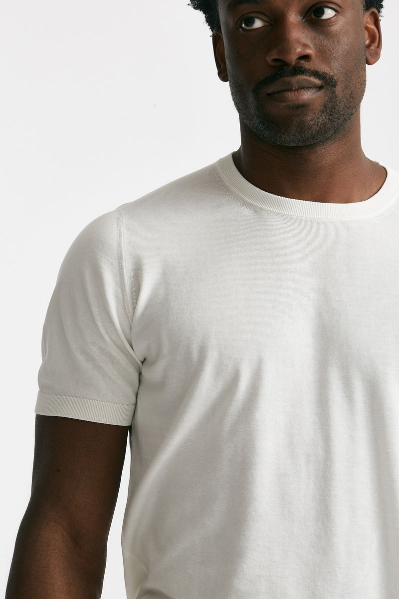 t-shirt in maglia cotone bianco men Drumohr - 5