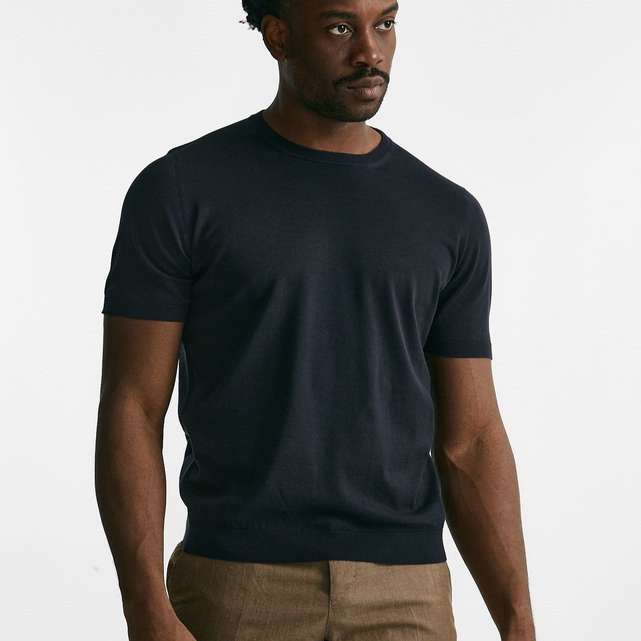 t-shirt in maglia cotone blu men Drumohr - 6