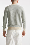 maglia in cotone e lino fantasia panna e azzurro men Drumohr - 3
