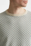 maglia in cotone e lino fantasia panna e azzurro men Drumohr - 5