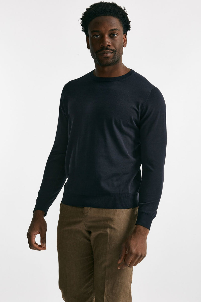 maglia in cotone girocollo blu men Drumohr - 1