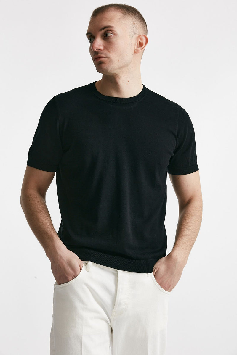 t shirt in cotone maglia nero men Drumohr - 1