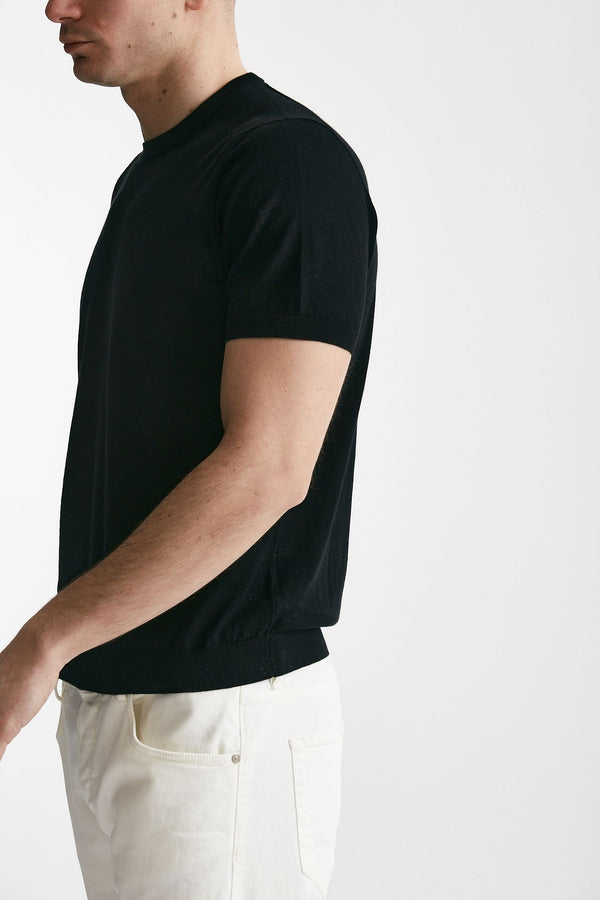 t shirt in cotone maglia nero men Drumohr