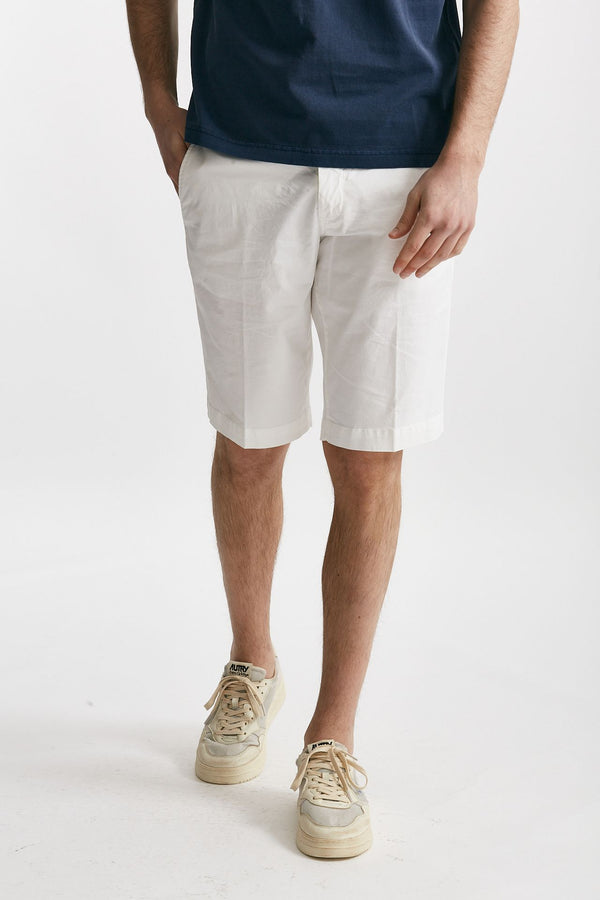 bermuda in cotone stretch bianco men Fay