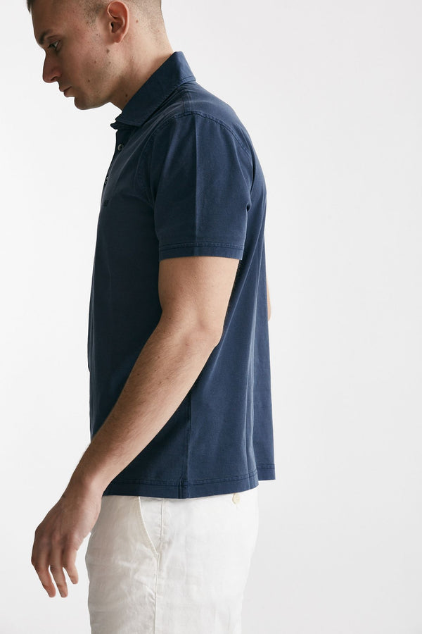 polo in cotone lavato blu men Fay