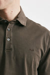 polo in cotone lavato marrone men Fay - 5